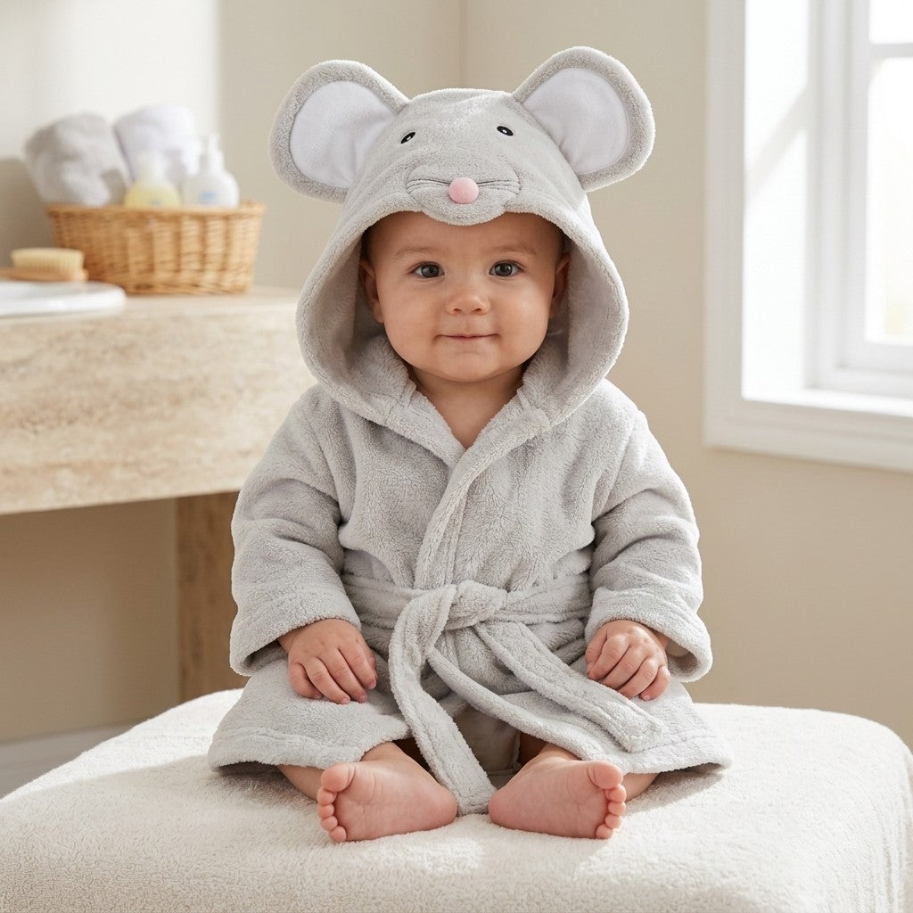 Baby Bathrobe Hooded Animal Towel Robe