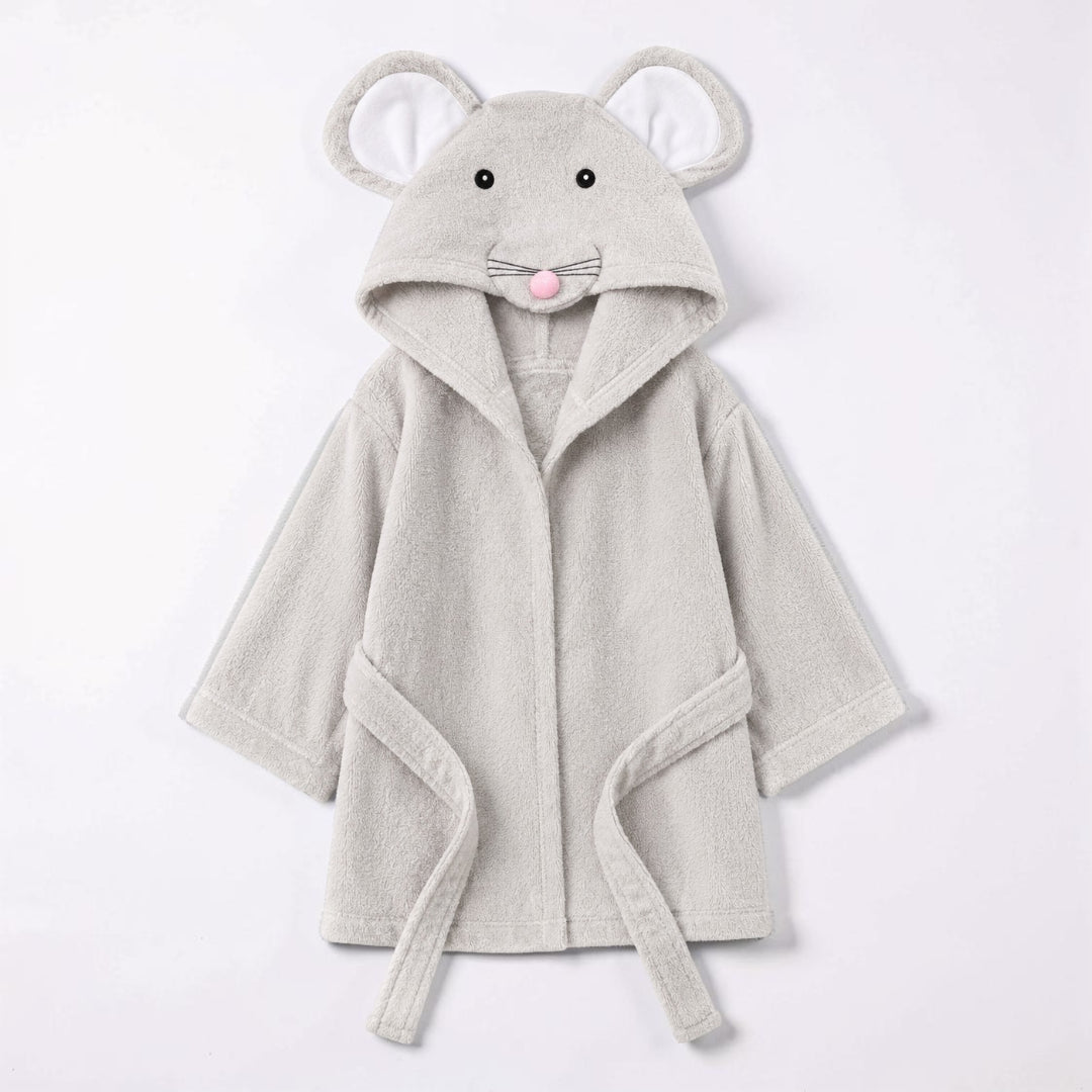 Albornoz para bebé de algodón con capucha y diseño de animal