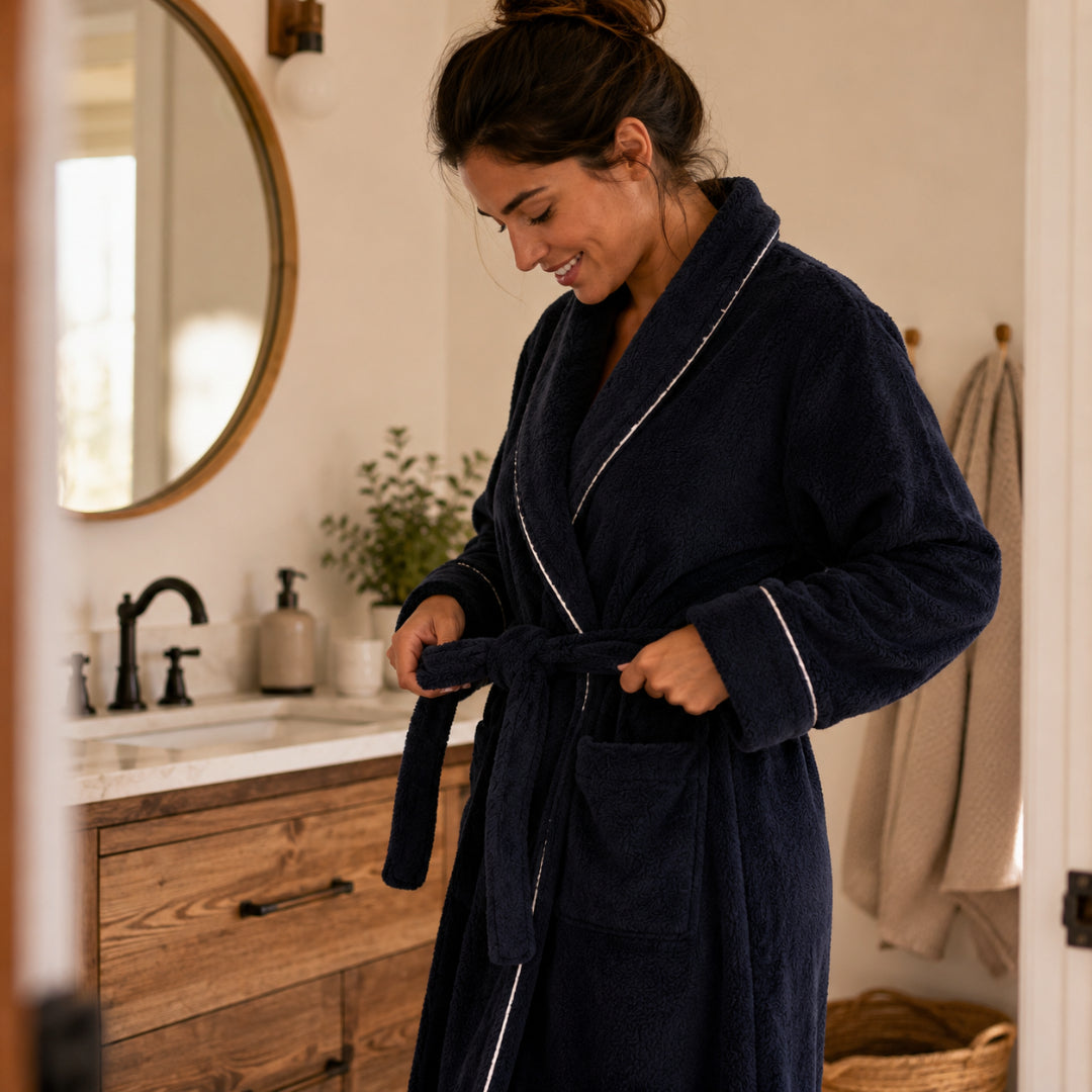 Bathrobe Plush Shawl Collar Winter Robe