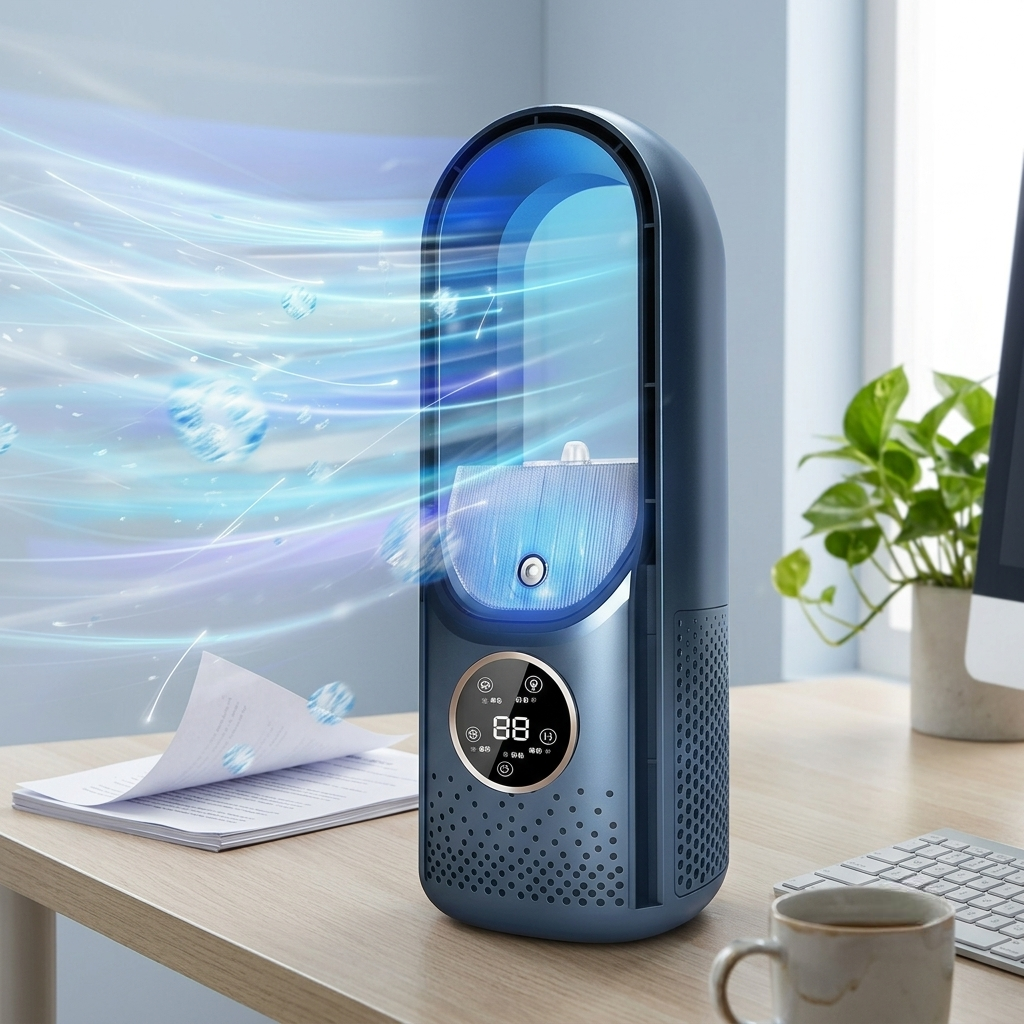 Portable Bladeless Cooling Fan Remote Control