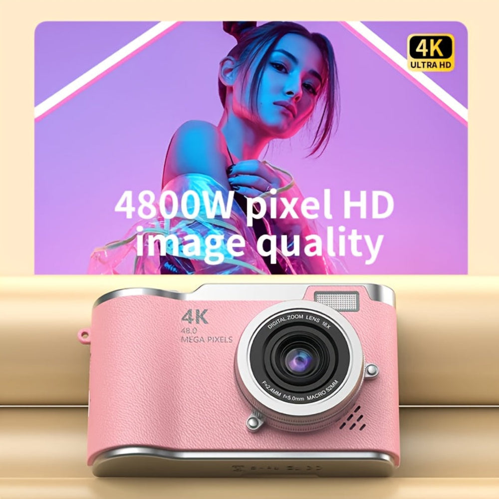 cámara digital 4K con pantalla abatible para vlogging principiantes