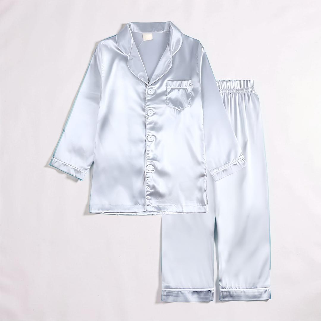 Ensemble de pyjama en soie pour enfants, vêtements de nuit confortables