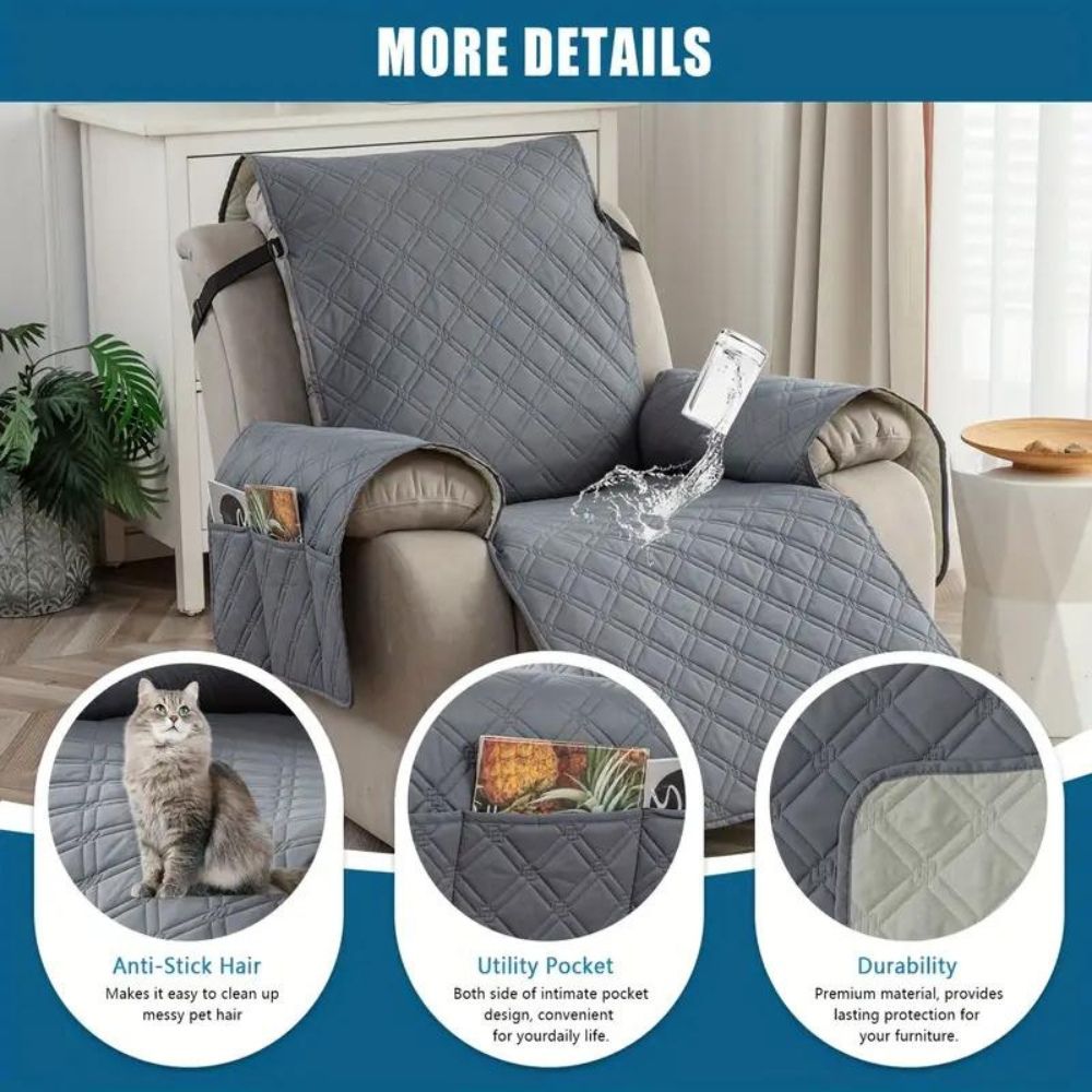 Housse de fauteuil inclinable matelassée imperméable protecteur de fauteuil