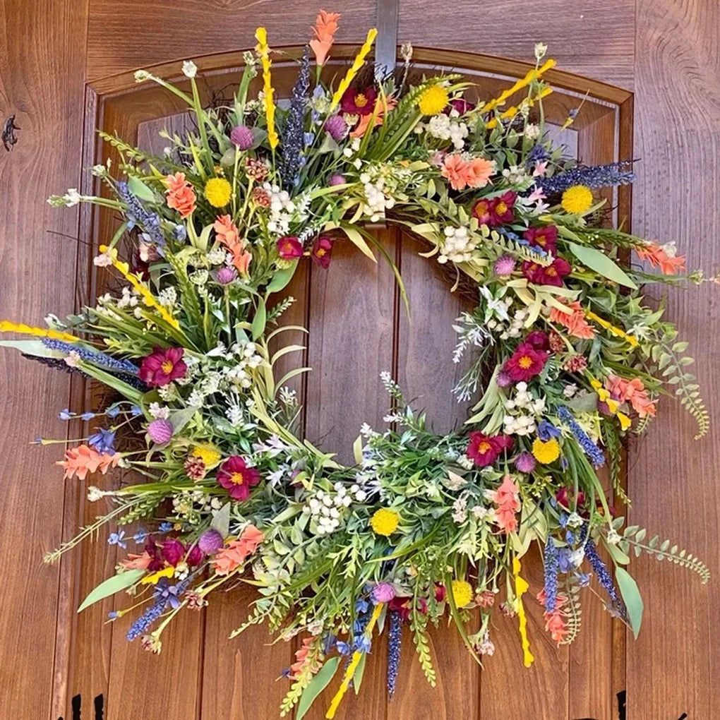 Lebhafter Blüten-Türkranz | Handgefertigte Blumendekoration