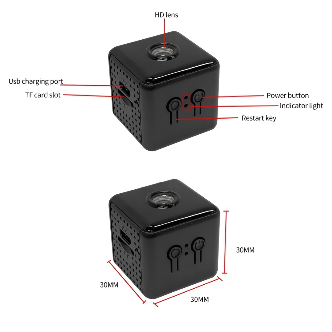 Mini cámara espía inalámbrica 1080P con audio para seguridad del hogar