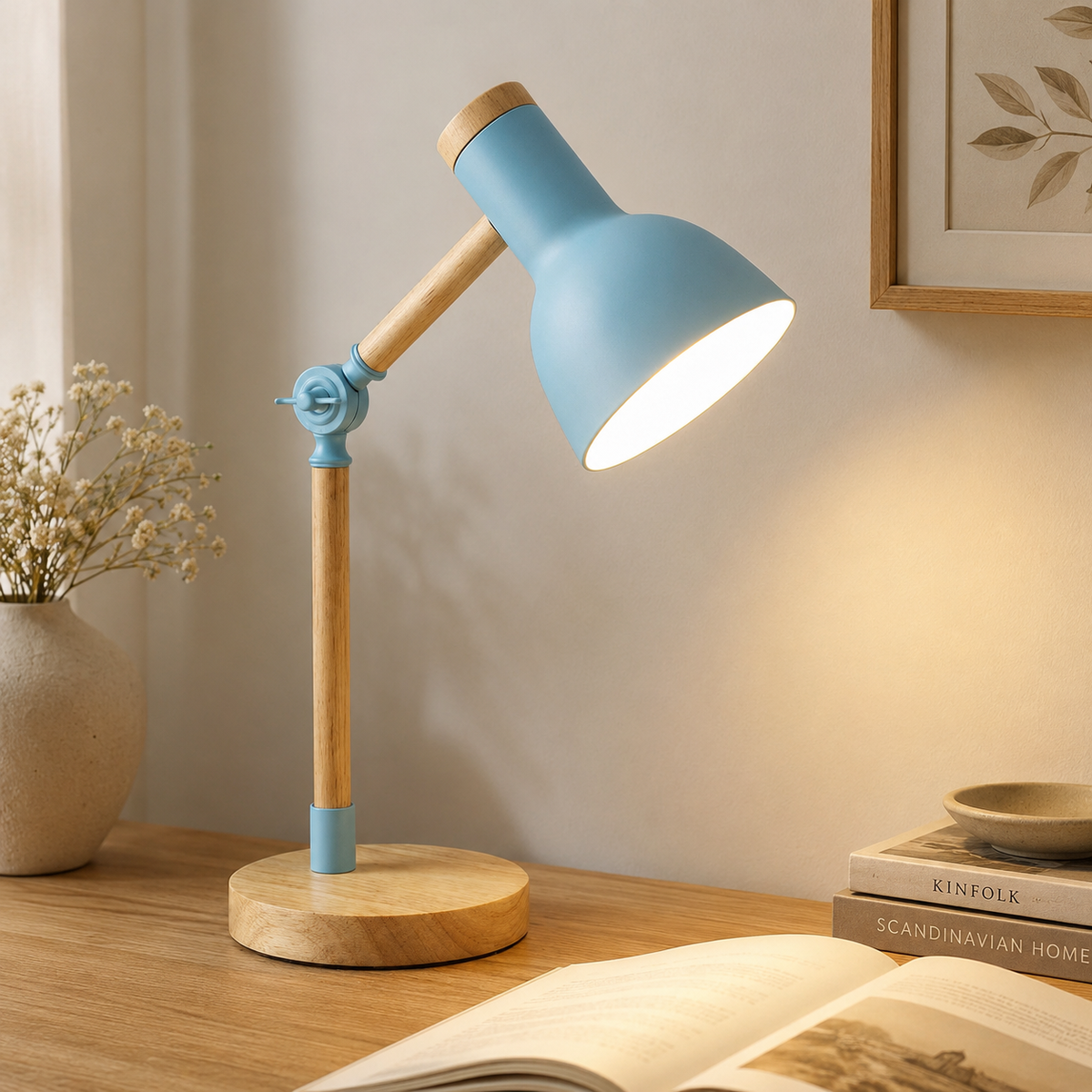 Lampada da tavolo regolabile in legno | Illuminazione nordica