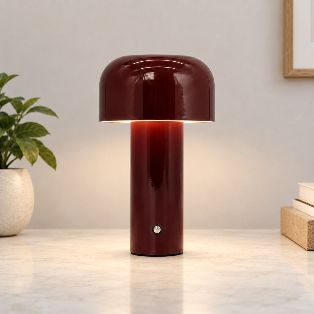 GlowSphere: Lampada da tavolo LED ricaricabile – Elegante lampada portatile a forma di fungo per l'atmosfera interna