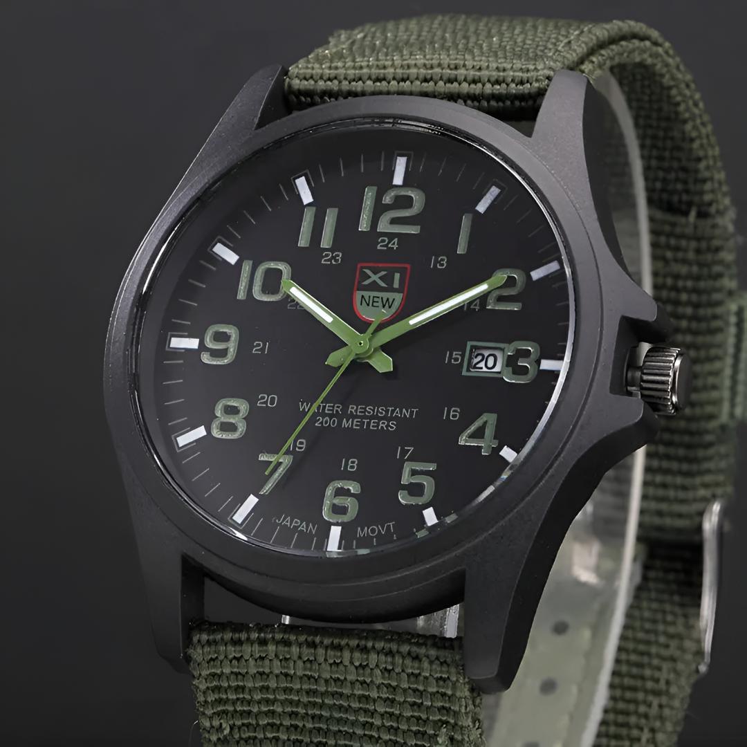 Montre-bracelet analogique étanche style militaire