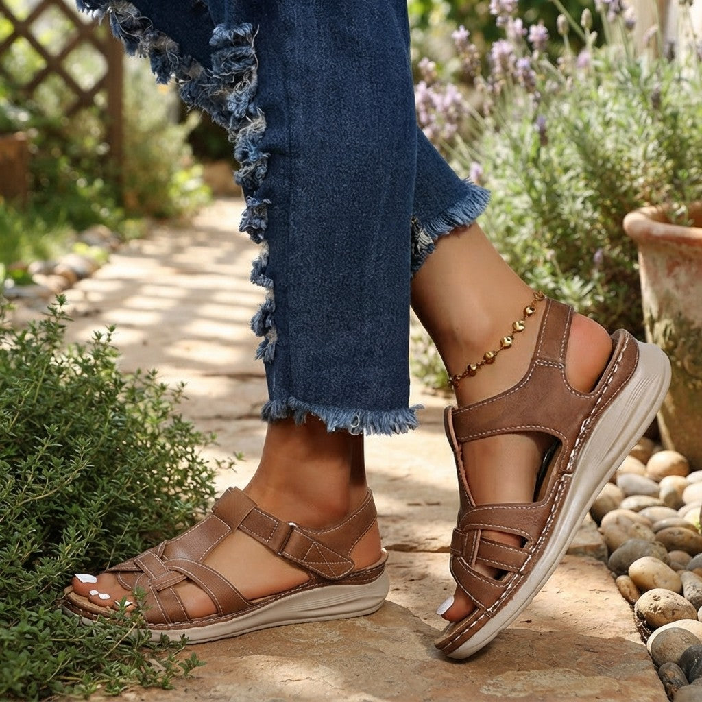 Women's Sandals Walking Shoes Arch Support Wide Fit Footwear