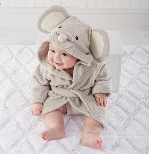 Baby Bathrobe Hooded Animal Towel Robe