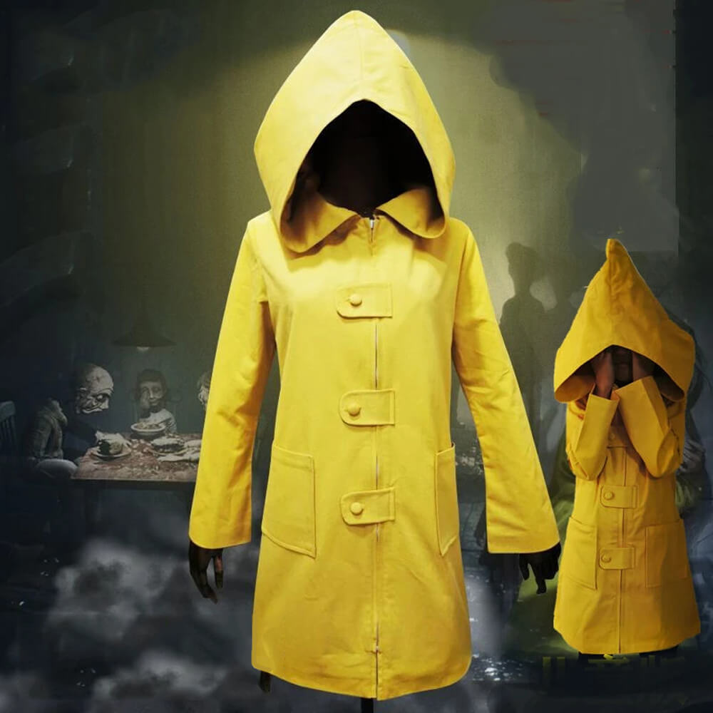 Halloween Costumes Yellow Hooded Raincoat Jacket