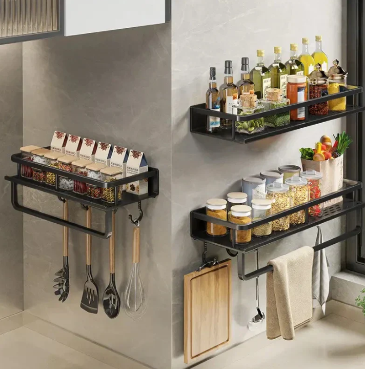 Étagère murale en métal pour rangement de cuisine