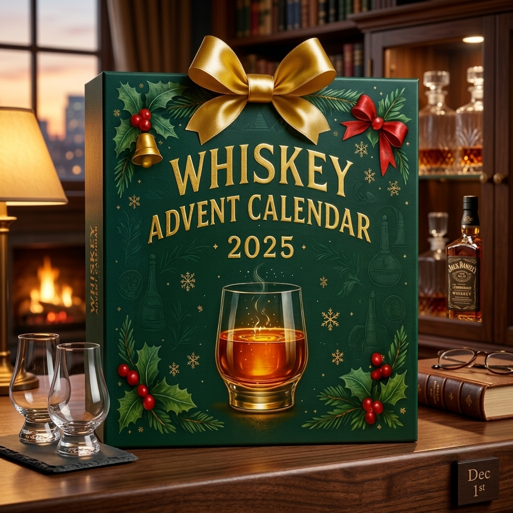 Calendario de Adviento Mini Botellas Whiskey Bourbon Decorativo