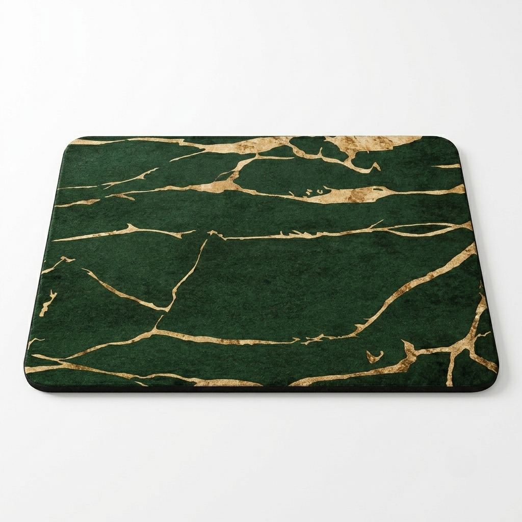 Bathroom Mat Quick Dry Non Slip Marble Pattern Floor Mat