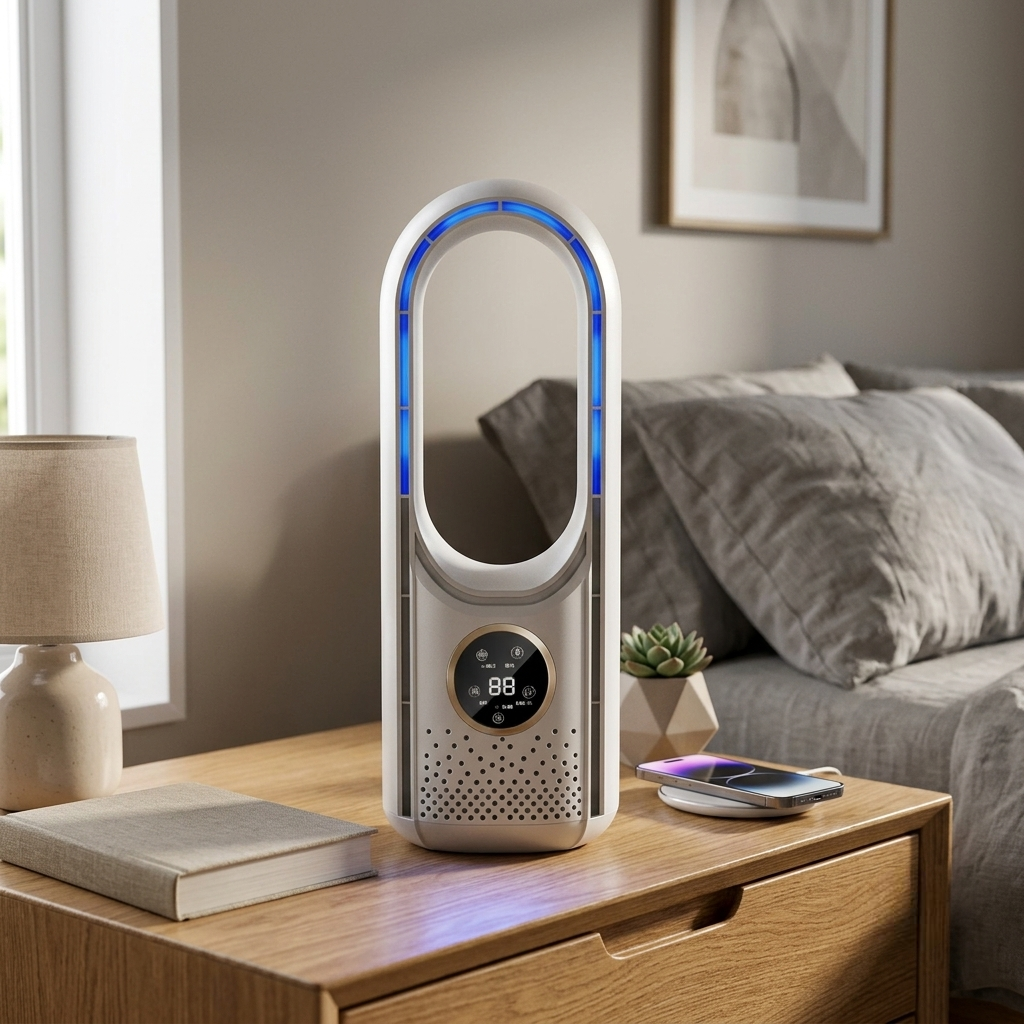 Portable Bladeless Cooling Fan Remote Control