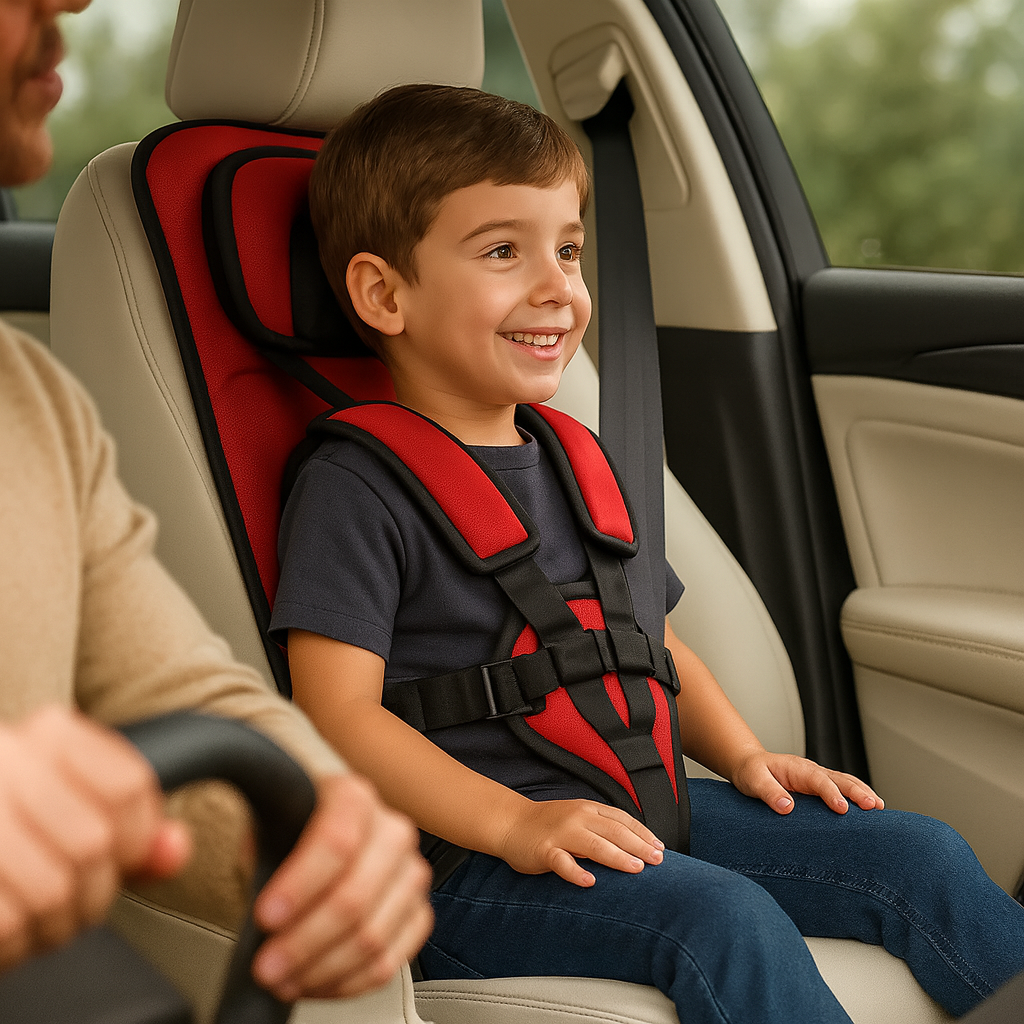 Seggiolino Auto Portatile Pieghevole con Cintura di Sicurezza per Bambini