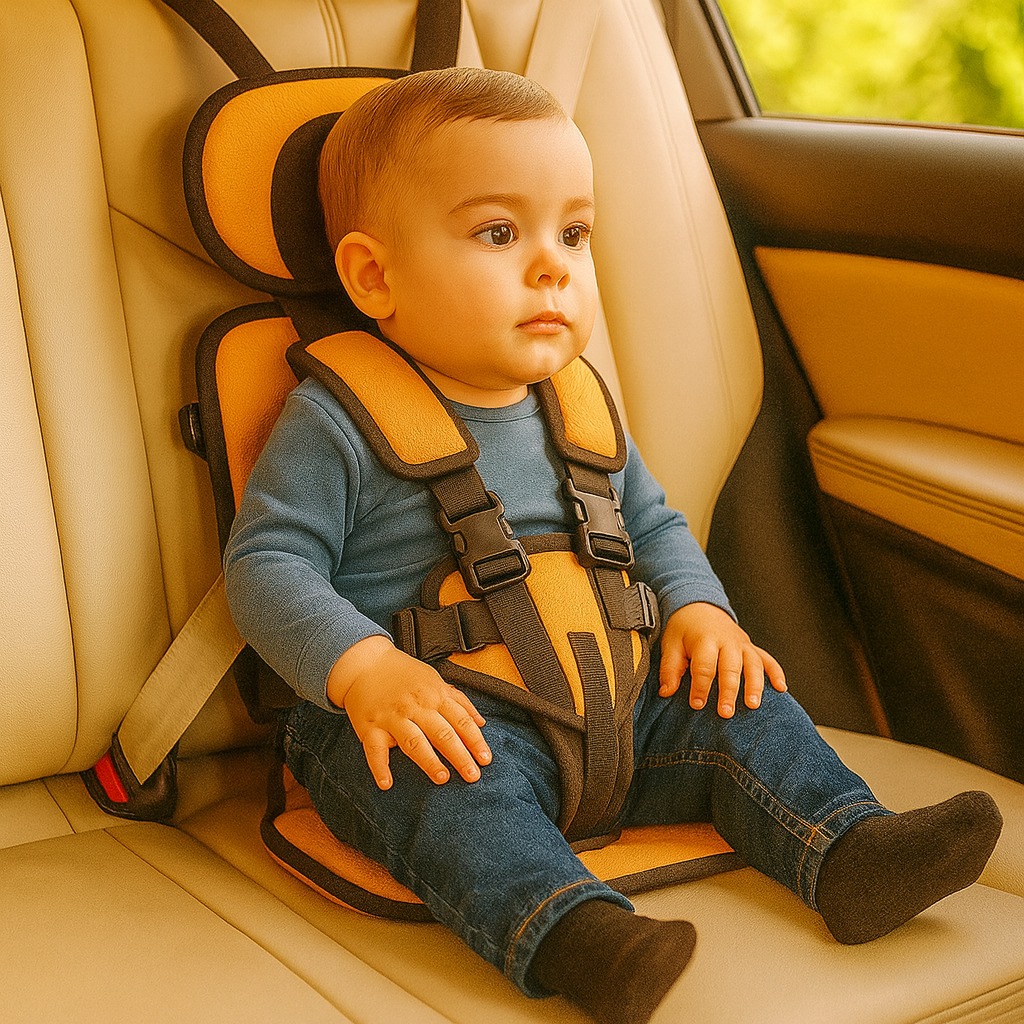 Seggiolino Auto Portatile Pieghevole con Cintura di Sicurezza per Bambini
