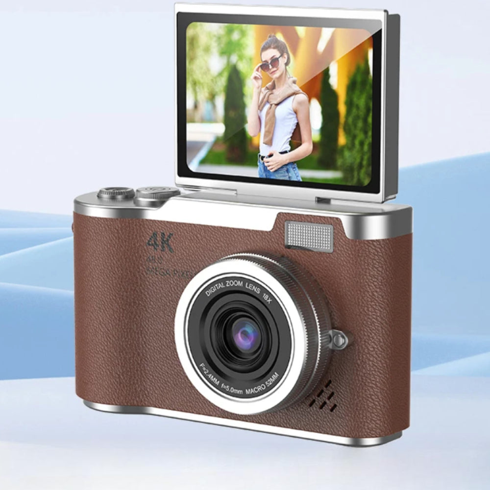 cámara digital 4K con pantalla abatible para vlogging principiantes