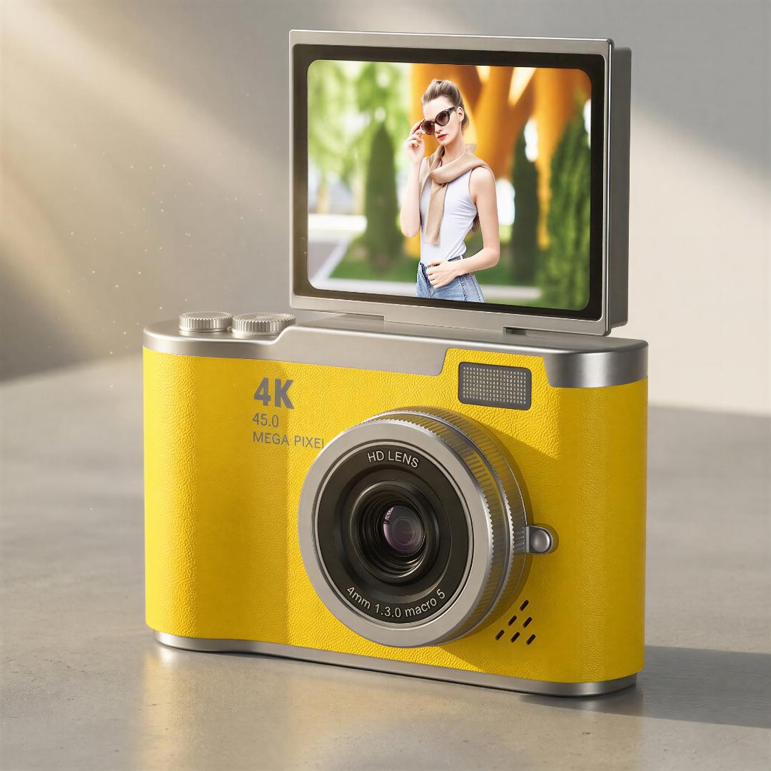 cámara digital 4K con pantalla abatible para vlogging principiantes
