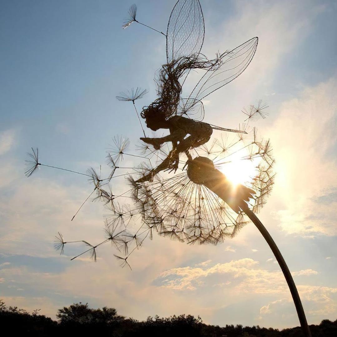 Garden Decor Metal Fairy Yard Stake Outdoor Sculpture