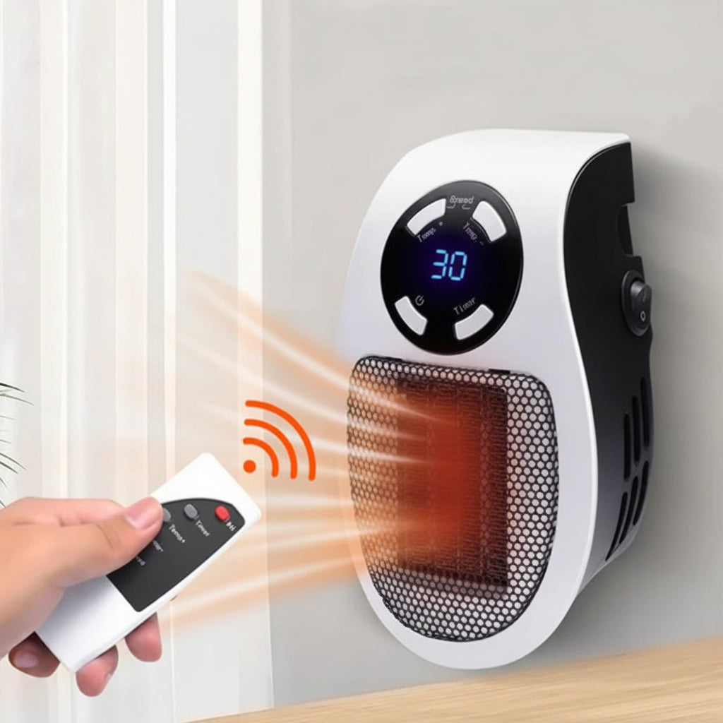 Space Heater Electric Wall Plug Remote Thermostat Timer