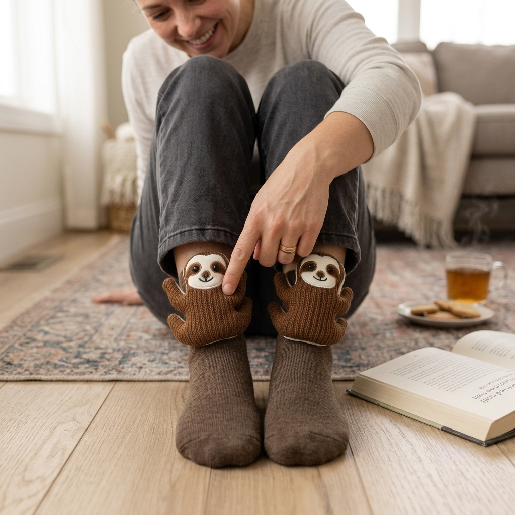 Hausschuhe Kuschelsocken Niedliche Tier Plüsch Warme Indoor-Bekleidung