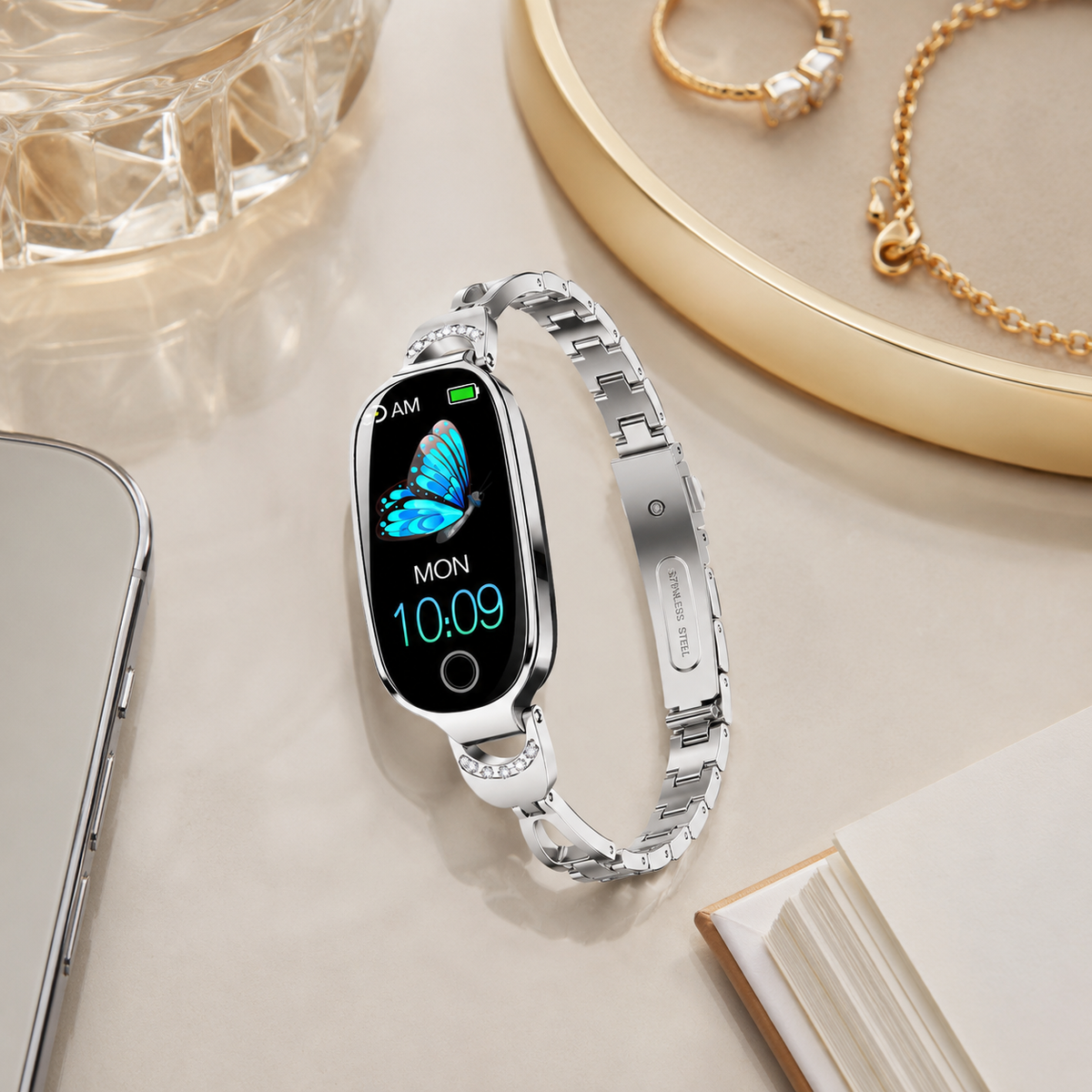 Orologio Fitness Intelligente per Donne con Cinturino a Bracciale