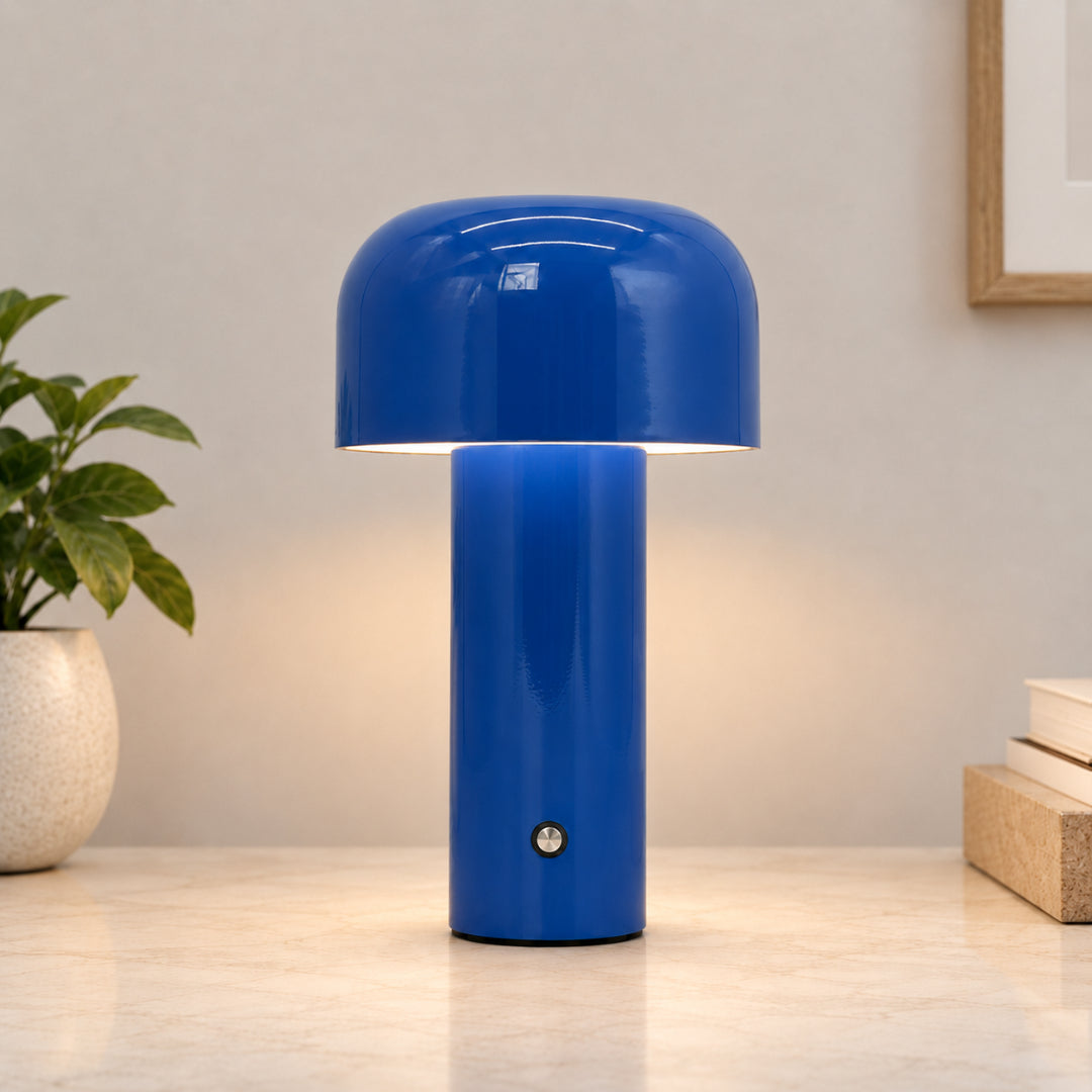 GlowSphere: Lampada da tavolo LED ricaricabile – Elegante lampada portatile a forma di fungo per l'atmosfera interna