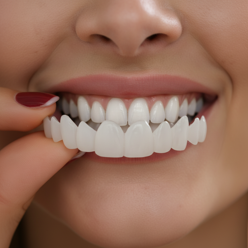 Facettes dentaires avec finition blanche naturelle