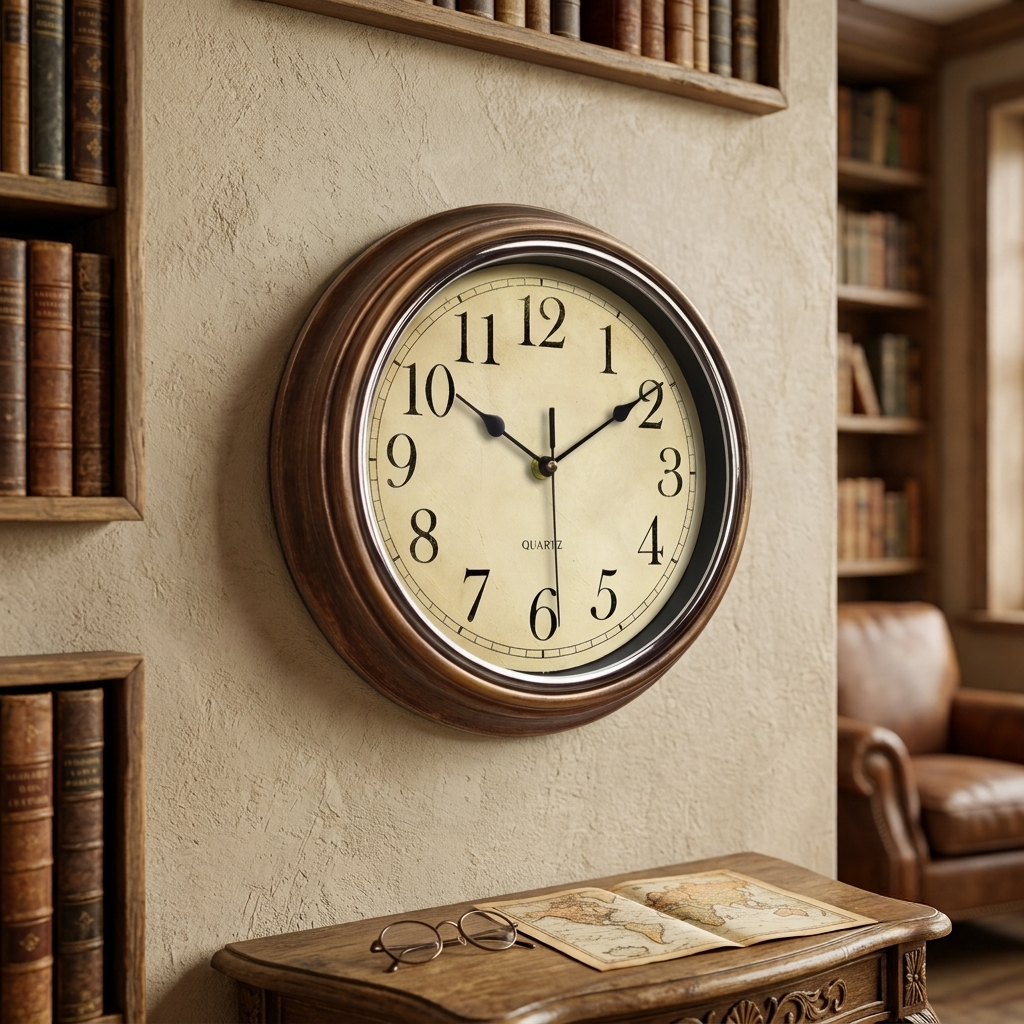 Wall Clock Silent Round Vintage Home Decor Timepiece
