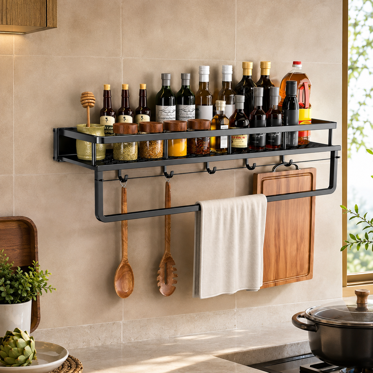Wall Shelf Metal Kitchen Storage Organiser