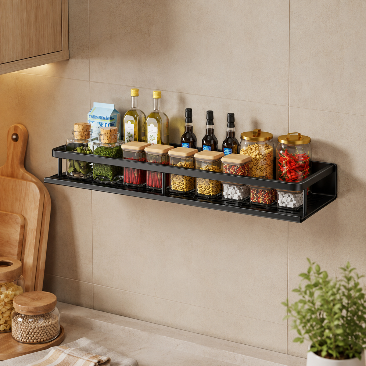 Wall Shelf Metal Kitchen Storage Organiser
