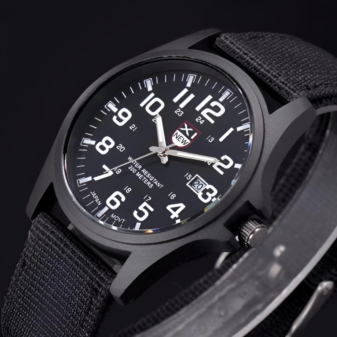 Montre-bracelet analogique étanche style militaire