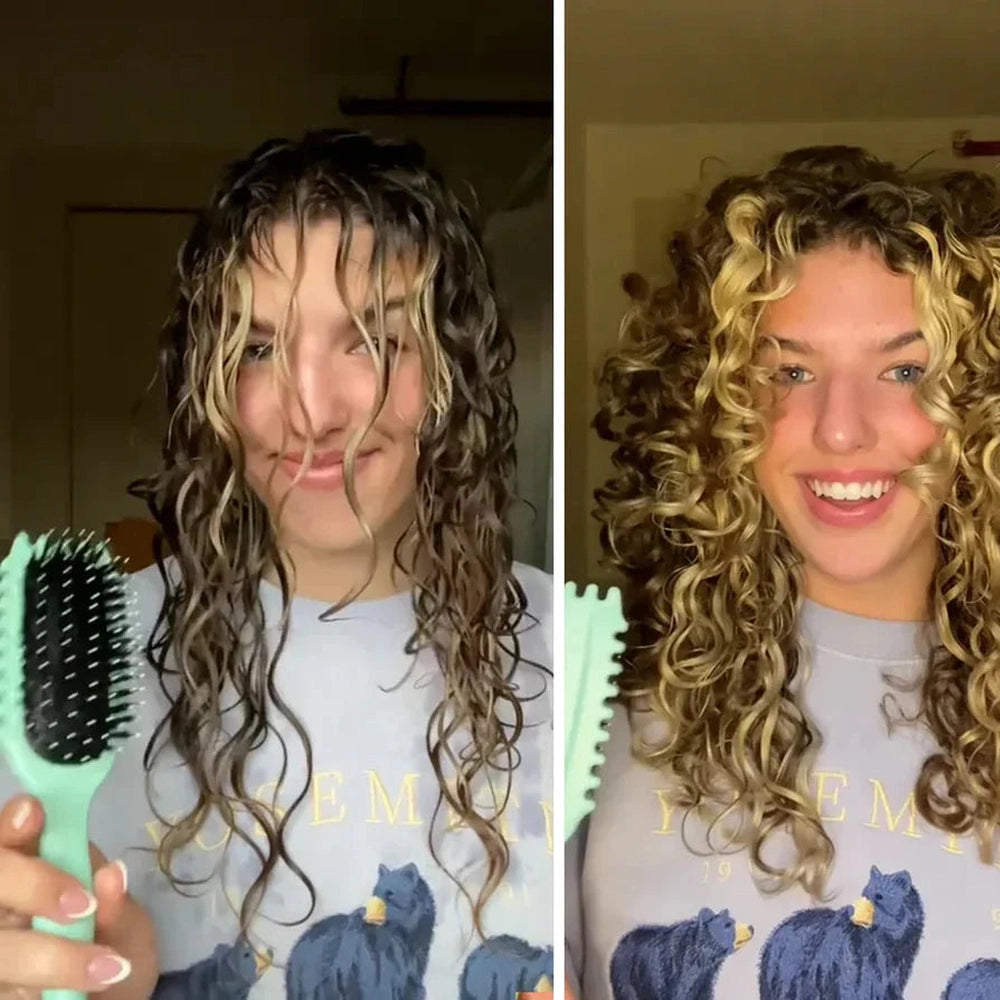 CurlDefine | Spazzola Districante Anti-Crespo per Capelli Ricci