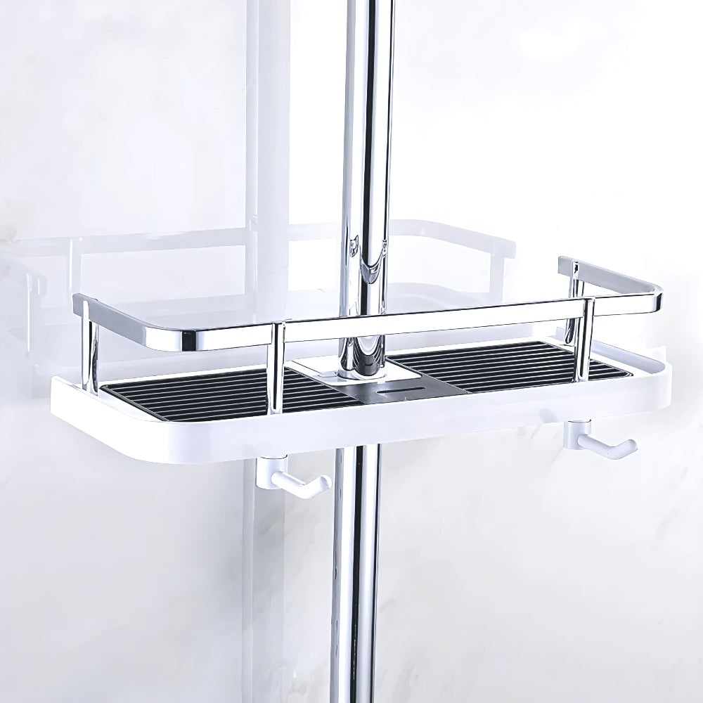 Shower Shelf with Stainless Steel Rails Bathroom Storage Rack
