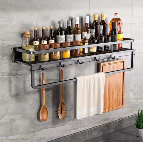 Étagère murale en métal pour rangement de cuisine