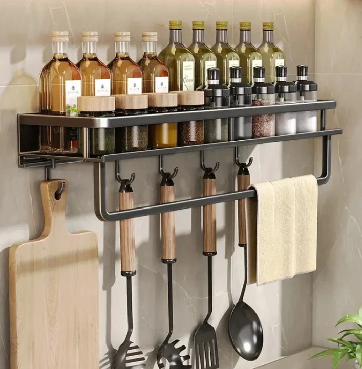 Étagère murale en métal pour rangement de cuisine