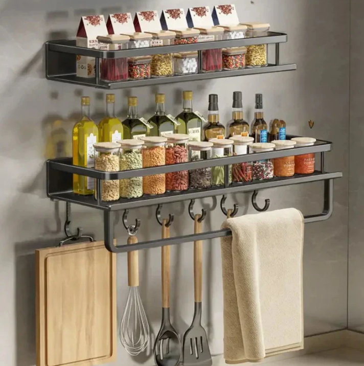 Étagère murale en métal pour rangement de cuisine